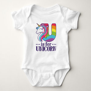 U is voor Unicorn Alphabet Romper