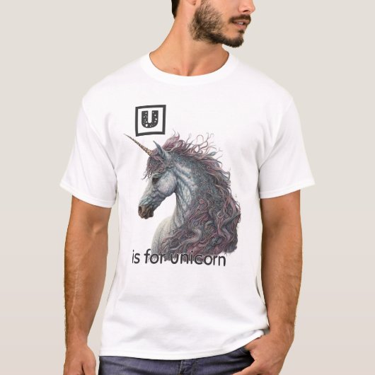 U is voor Unicorn T-Shirt (Voorkant)