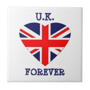 U.K.-Forever!-Union Jack Heart Tegeltje