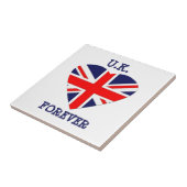 U.K.-Forever!-Union Jack Heart Tegeltje (Zijkant)