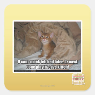 U kan maek het later bed vierkante sticker