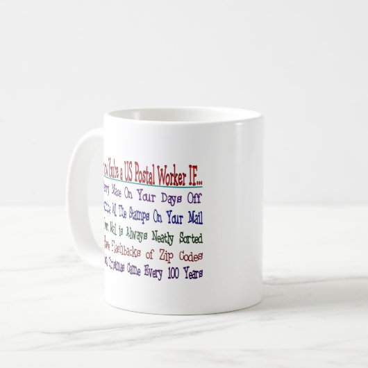 U kent uw POSTWERKER ALS Koffiemok (Voorkant links)