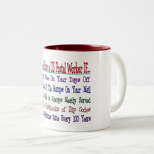 U kent uw POSTWERKER ALS Tweekleurige Koffiemok (Voorkant rechts)