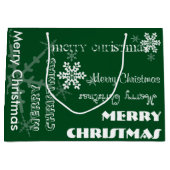 U Kies Kleur/Gepersonaliseerde witte sneeuwvlokken Groot Cadeauzakje (Voorkant)