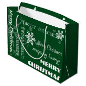 U Kies Kleur/Gepersonaliseerde witte sneeuwvlokken Groot Cadeauzakje (Achterkant Gekanteld)