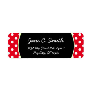 U kiest Achtergrond Kleur Polka Dots Wit Etiket