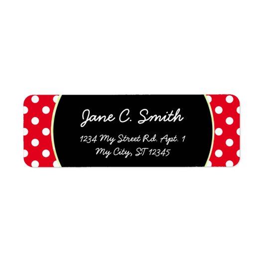 U kiest Achtergrond Kleur Polka Dots Wit Etiket (Voorkant)