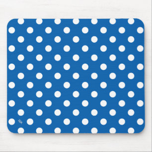 U kiest Achtergrond Kleur Polka Dots Wit Muismat