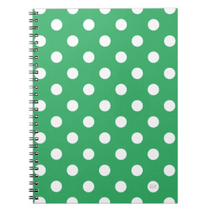 U kiest Achtergrond Kleur Polka Dots Wit Notitieboek