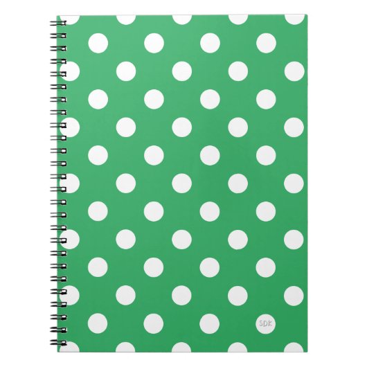 U kiest Achtergrond Kleur Polka Dots Wit Notitieboek (Voorkant)
