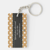 U kiest Achtergrond Kleur Polka Dots Wit Sleutelhanger (achterkant)
