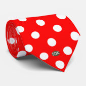U kiest Achtergrond Kleur Polka Dots Wit Stropdas (Opgerold)