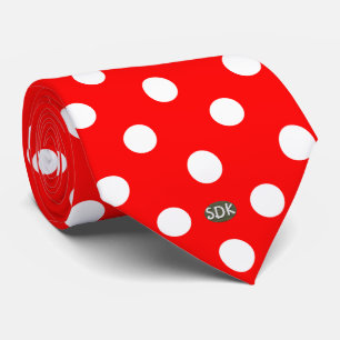 U kiest Achtergrond Kleur Polka Dots Wit Stropdas