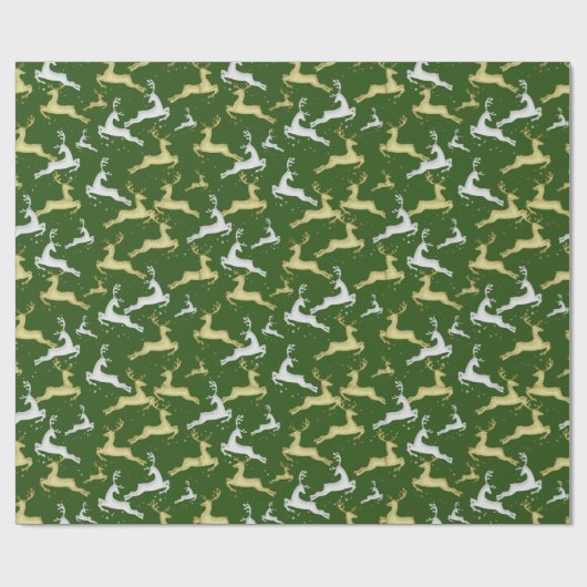 U KIEST ACHTERGROND KLEUR Zilver en Gold Deer Cadeaupapier (Vlak)