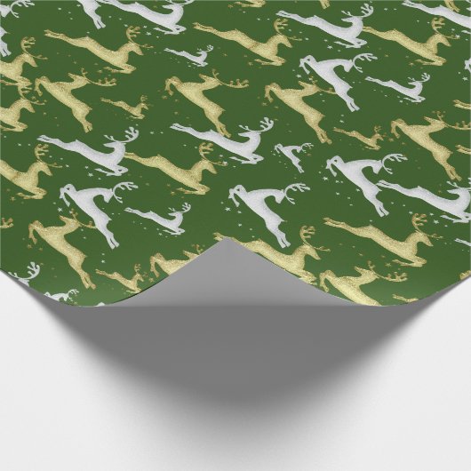 U KIEST ACHTERGROND KLEUR Zilver en Gold Deer Cadeaupapier (Hoek)