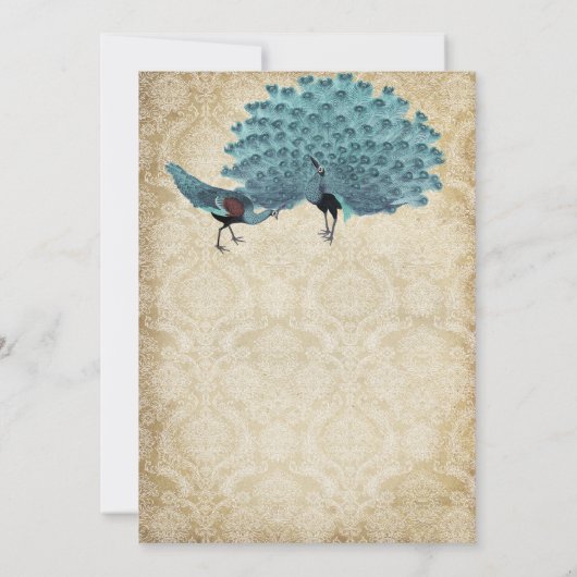U kiest Achtergrondkleur - Damask Peacock Kaart (Achterkant)