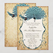 U kiest Achtergrondkleur - Damask Peacock Kaart (Voorkant / Achterkant)