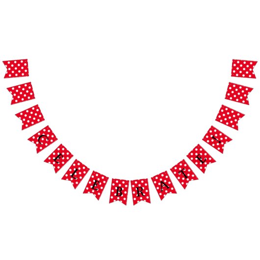 U kiest achtergrondkleur en witte poka-punten vlaggetjes (Alle)