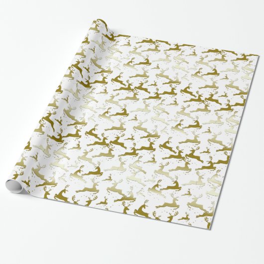 U KIEST DE ACHTERGRONDSLAG Gold Ombre Deer Cadeaupapier (Uitgerold)