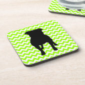 U kiest de kleurendruk met Pug Silhouette Onderzetter (Linkerzijde)