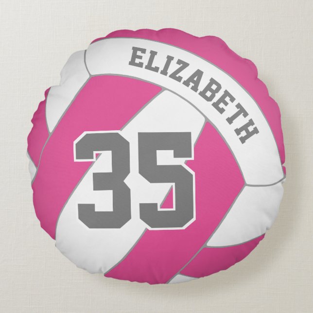 U kiest ELKE kleur meisjes aangepaste volleybal Rond Kussen (Voorkant)