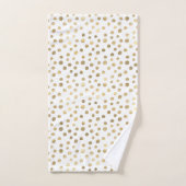 U kiest Kleur Custom Gouden Folie Polka Dots Bad Handdoek (Handdoek)