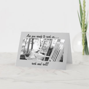 U KLAAR VOOR ROCK- OF ROCK- EN ROLL-BIRTHDAY KAART