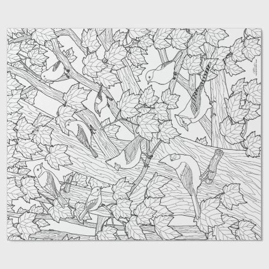 U-kleur van vogels en mazelen cadeaupapier (Vlak)