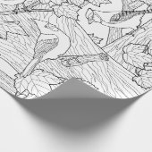 U-kleur van vogels en mazelen cadeaupapier (Hoek)