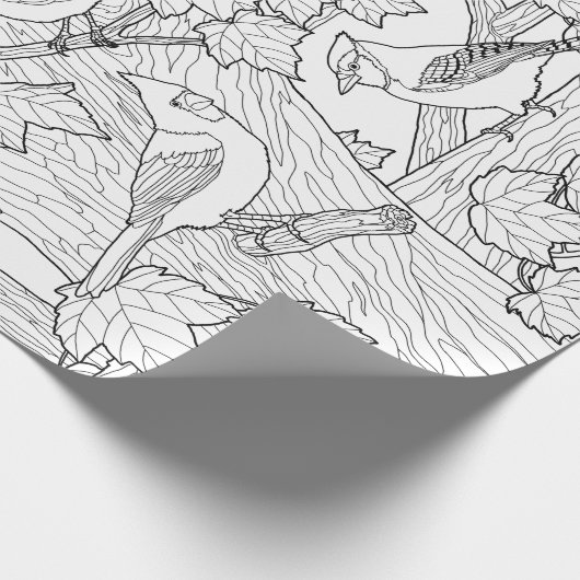 U-kleur van vogels en mazelen cadeaupapier (Hoek)