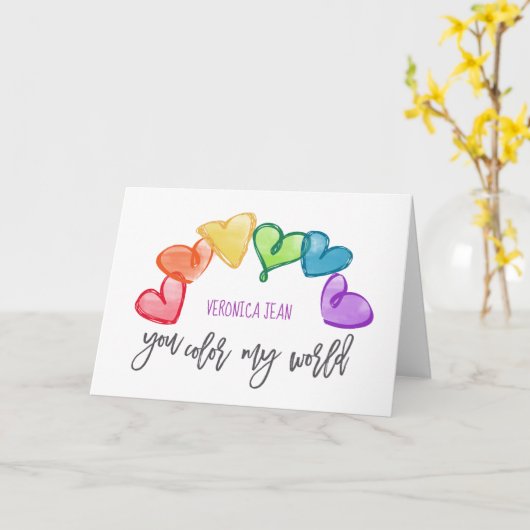 U kleurt Mijn Wereld Valentijn Kaart (Gele Bloem)