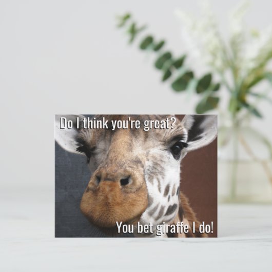 U krijgt Giraffe Aanmoediging Briefkaart (Staand voorkant)