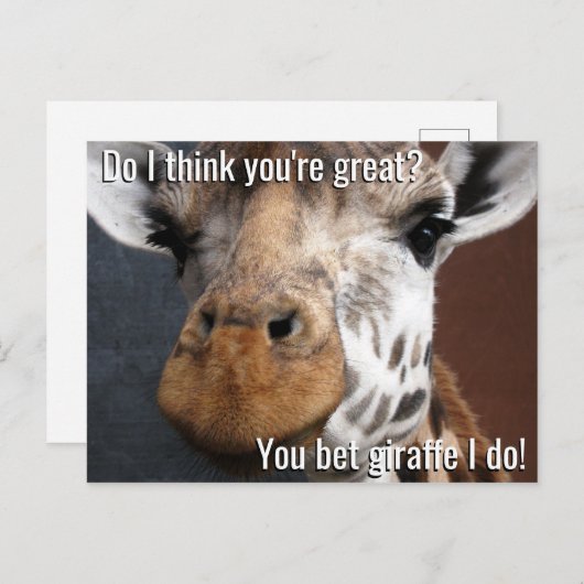 U krijgt Giraffe Aanmoediging Briefkaart (Voorkant / Achterkant)