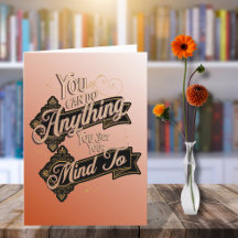 U kunt alles doen citaat terracotta roze