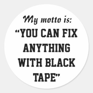 U kunt alles herstellen met een zwarte tape ronde sticker