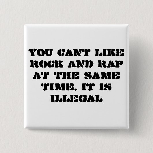 U KUNT ALS ROCK EN RAP VIERKANTE BUTTON 5,1 CM (Voorkant)