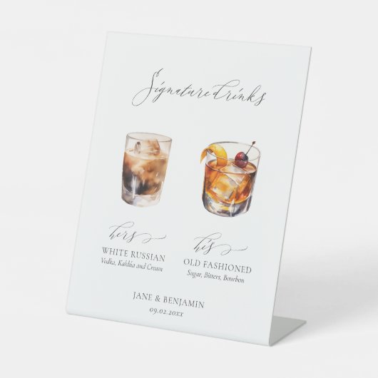 U kunt de handtekening Drinken bruiloft wijzigen Reclamebord Met Voetstuk (Voorkant)