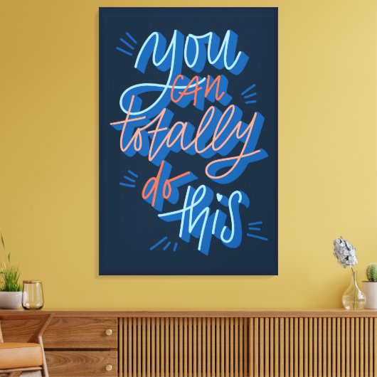 U kunt dit handgeschreven design volledig uitvoere canvas afdruk (Insitu (Woonkamer))