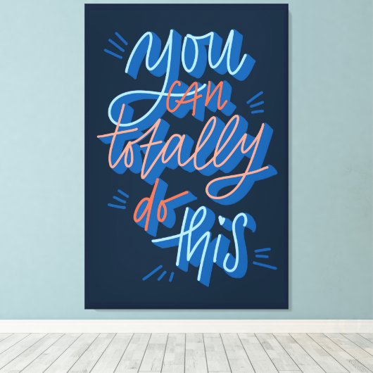 U kunt dit handgeschreven design volledig uitvoere canvas afdruk (Insitu (Houten vloer))