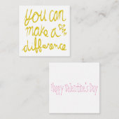 U kunt een Valentijn van het Verschil maken Notitiekaartje (Voorkant / Achterkant)