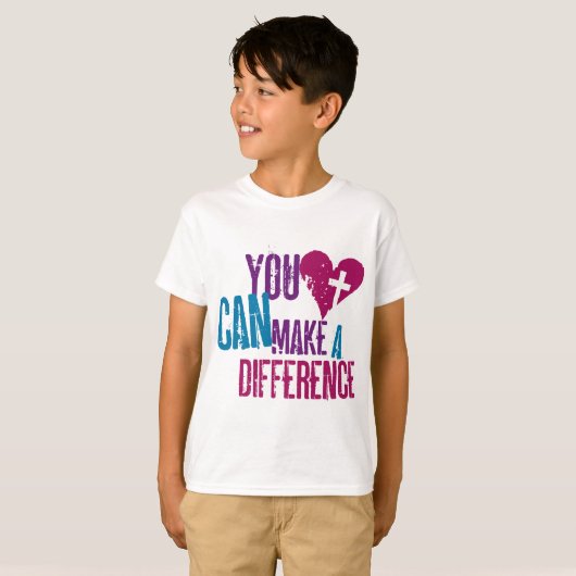 U kunt een verschil maken Kinder T-Shirt (Voorkant volledig)