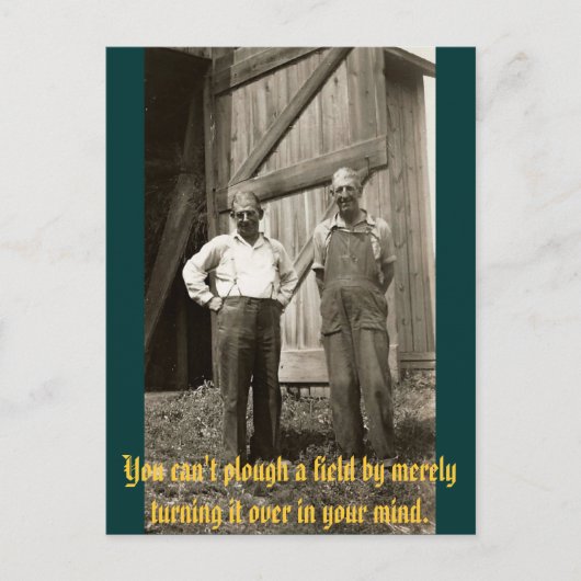 U kunt geen gebied ploegen door het over te briefkaart (Voorkant)