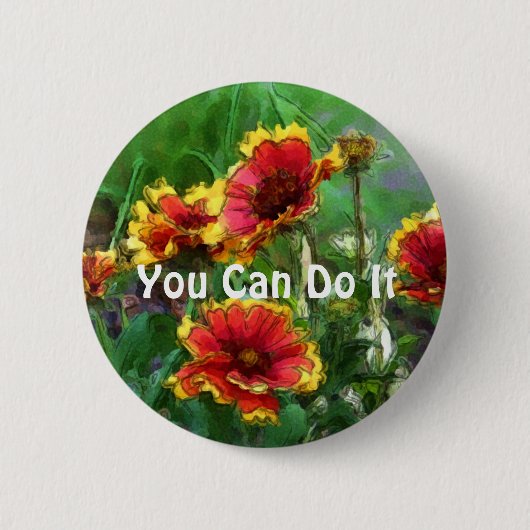 U kunt het Daisy Flowers Motivatie Button doen (Voorkant)