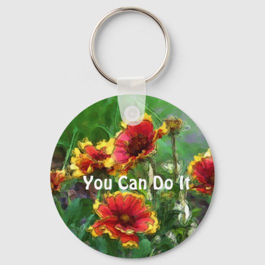 U kunt het Daisy Flowers Motivatie Sleutelhanger d (Voorkant)