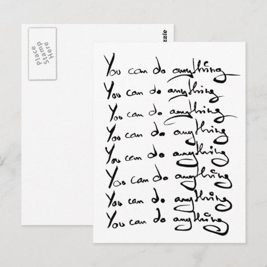 U KUNT IETS DOEN! Inspirerend prijsopgave Briefkaart (Voorkant / Achterkant)