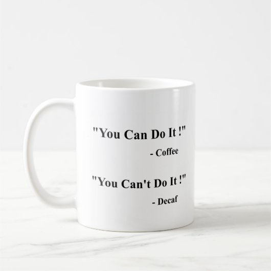 U kunt/kunt niet het koffie Mok - Wit (Links)
