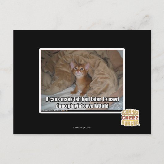 U kunt later het bed maken. briefkaart (Voorkant)