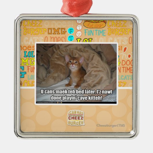 U kunt later het bed maken. metalen ornament (Voorkant)