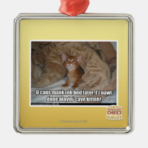 U kunt later het bed maken. metalen ornament