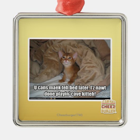 U kunt later het bed maken. metalen ornament (Voorkant)